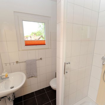 modernes Duschbad mit Fön